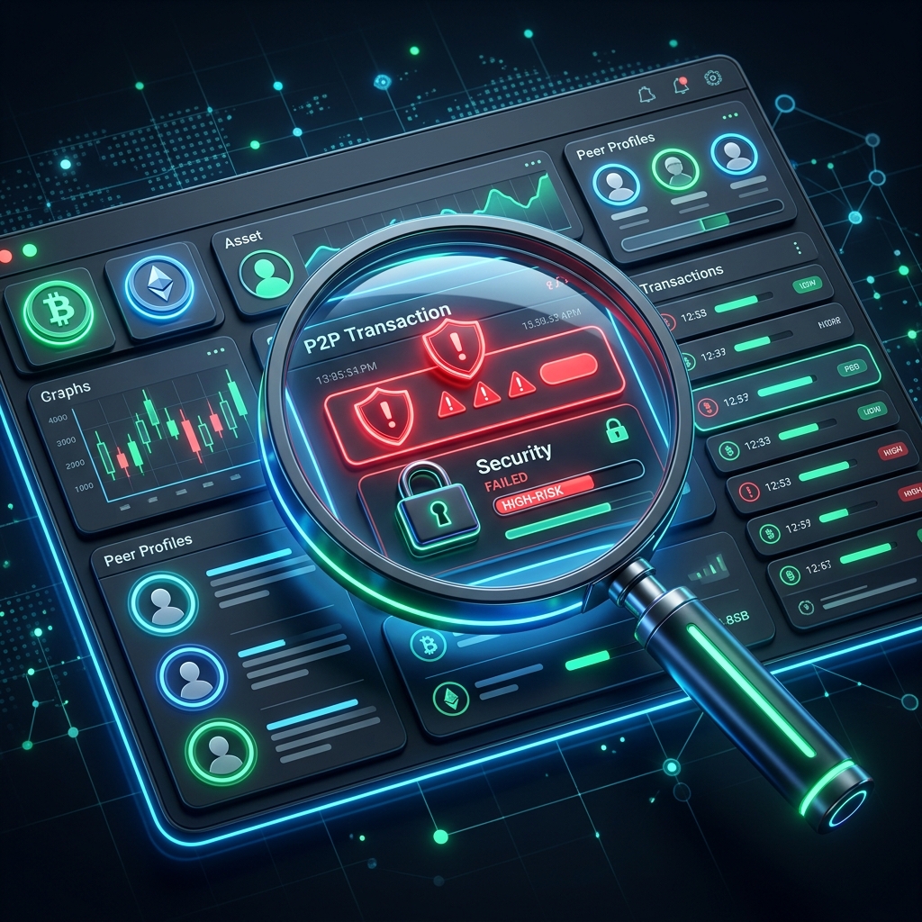 Dashboard visualization of P2P fraud detection metrics